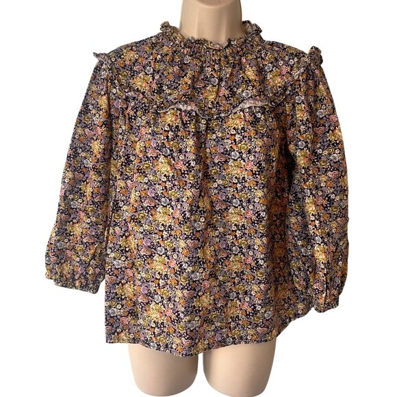 Universal Thread Tops - Universal Thread Women's Balloon 3/4 Sleeve Floral Blouse Size Small Cottagecore